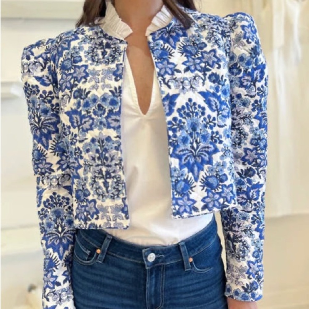 Anna Cate Clare Jacket Bright Royal Print Anna Cate